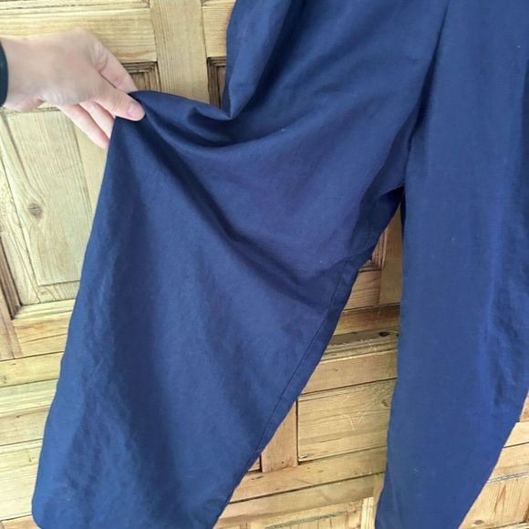 J. Crew 2 Navy Blue Tank Top Romper‎ Cotton Linen Jumpsuit - Picture 7 of 12